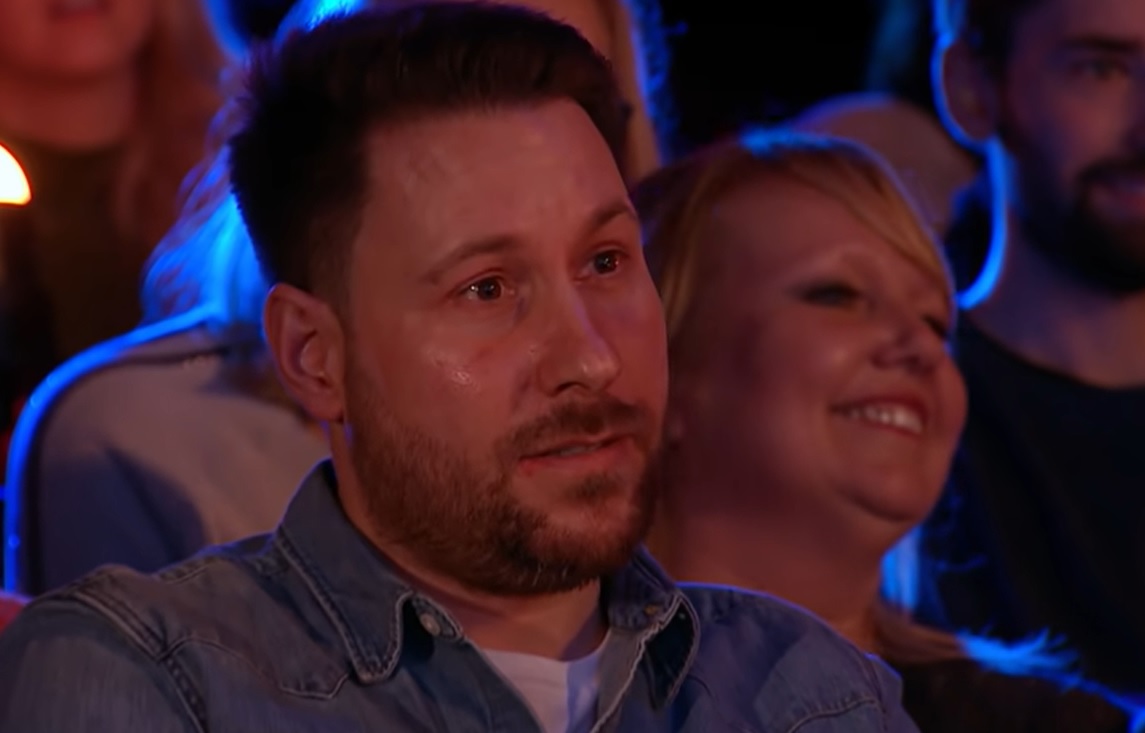 nick edwards sitting in the bgt audience. 