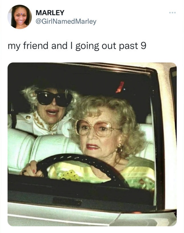 meme of an older lady looking confused while driving