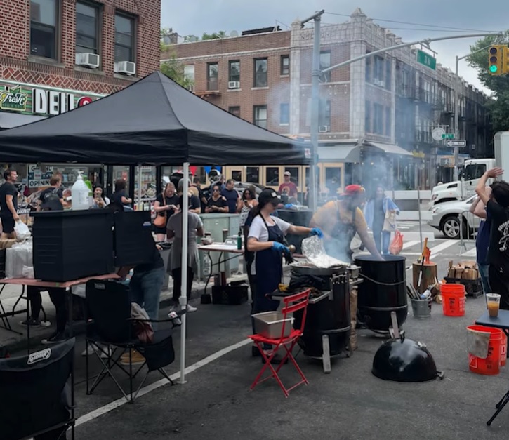 bbq cookout on the street