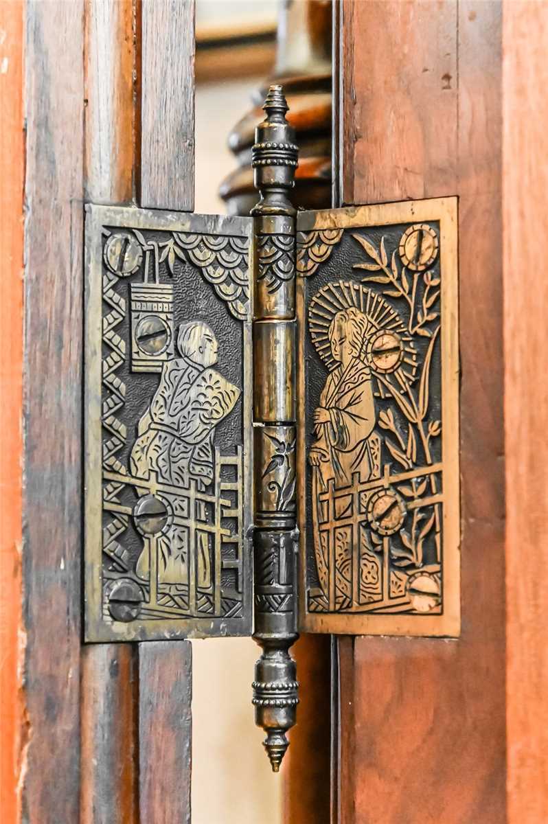 ornate door hardware on an 1880 home in ontario