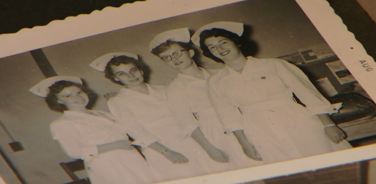 Betty Sandison when she was a nurse in 1956