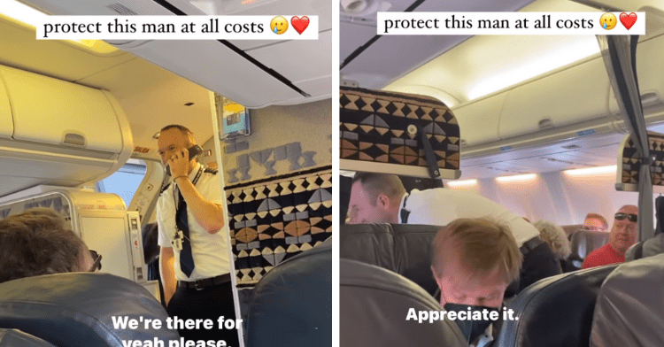 alaska airlines pilot gives heartfelt speech to his parents on board.