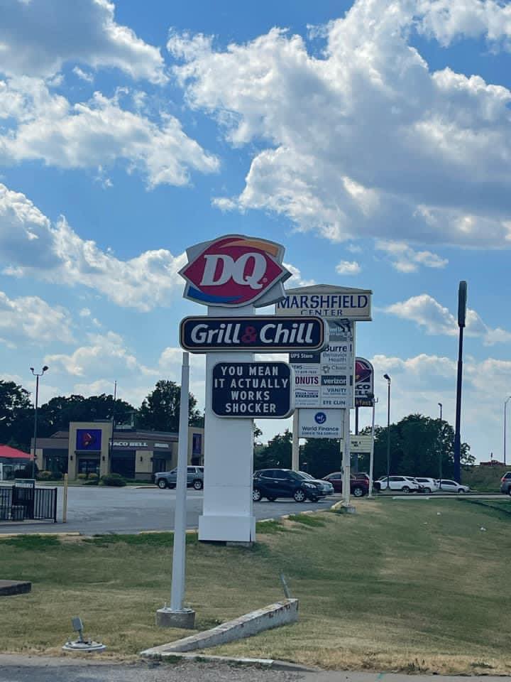 dq sign that says "you mean it actually works, shocker"