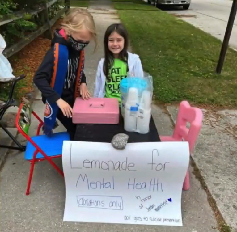 Kyleigh Brunette holds a lemonade stand to raise money in honor of late father