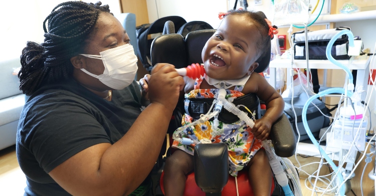 Tyler Robinson gets baby Autumn ready to leave the hospital after 524 days.