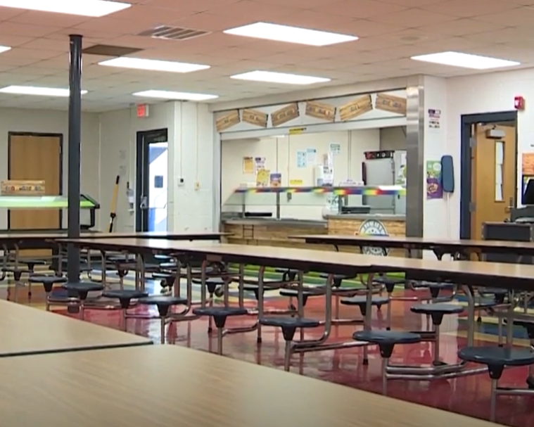 the cafeteria at Lakeview Elementary School in Norman, OK