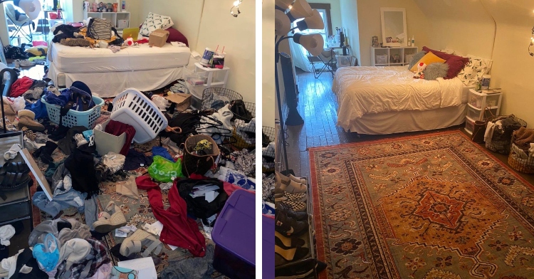 before and after pics of cleaned up bedroom