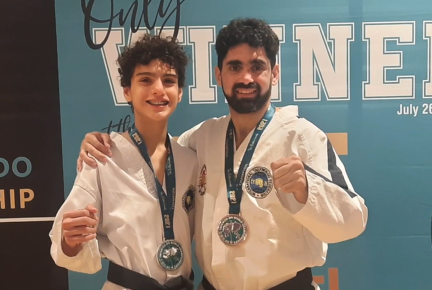 Nazareno and his instructor at Jr World Cups