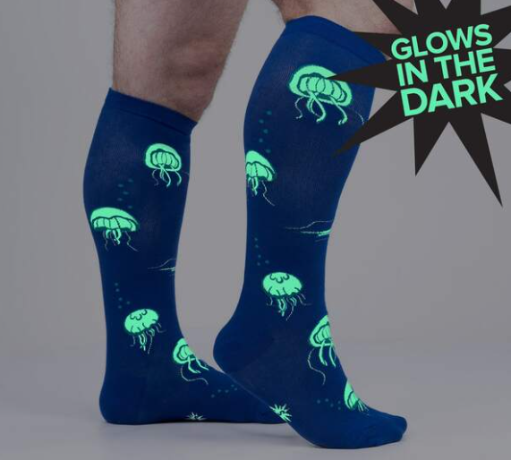 glow in the dark jelly fish socks by Sock It To Me.