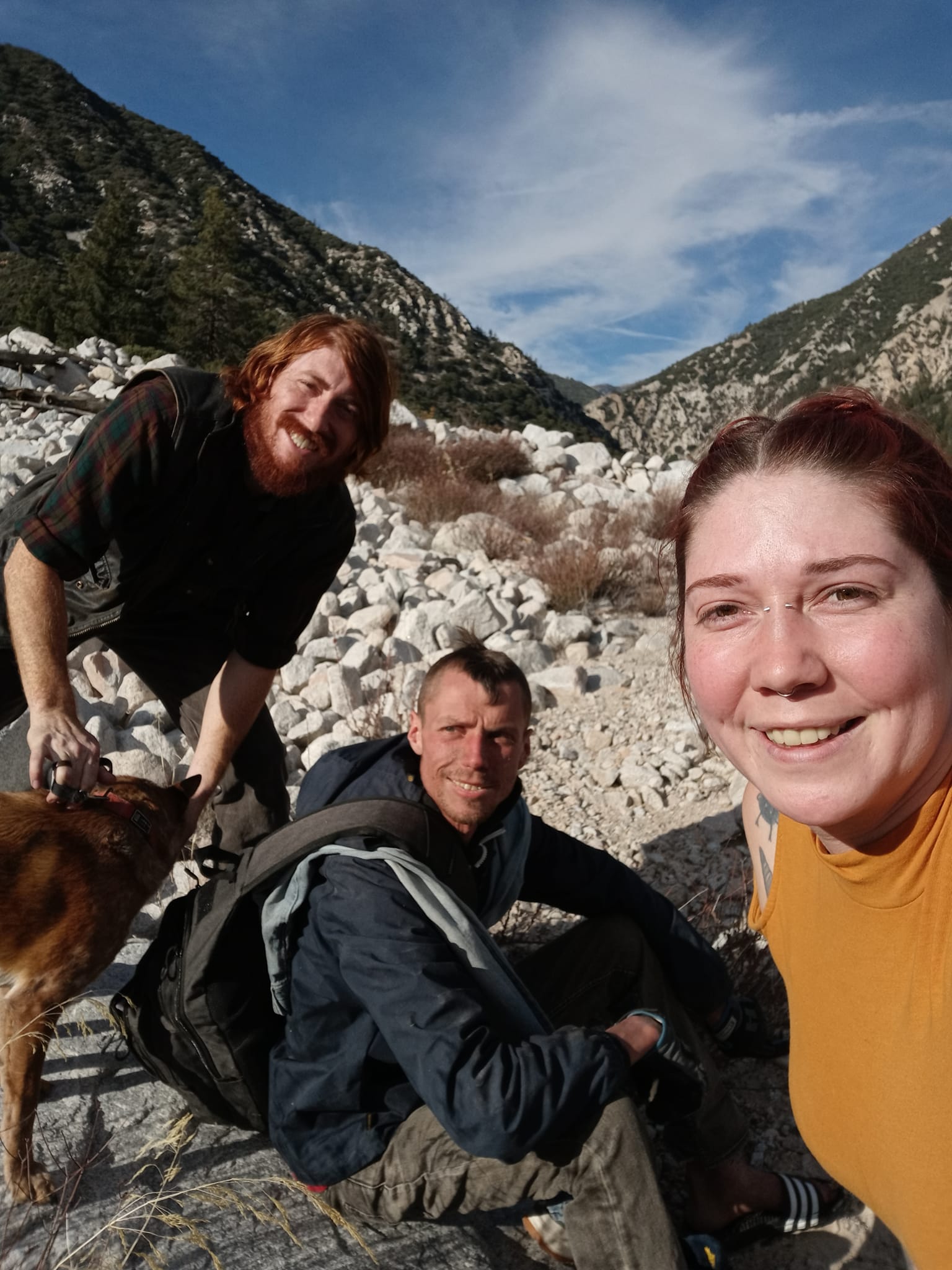 Allison Scott, Alfred Valdivia, Jr. and Eric, the stranded hiker.