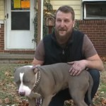 Tyler Revel and his dog, Monroe, who saved him from a house fire.