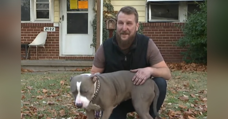 Tyler Revel and his dog, Monroe, who saved him from a house fire.