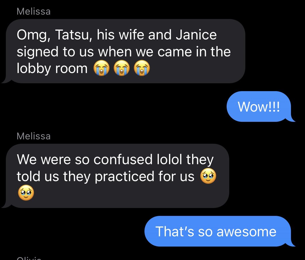 tweet from Melissa Keomougnkhoun about Tatsu Dallas speaking to her in ASL.