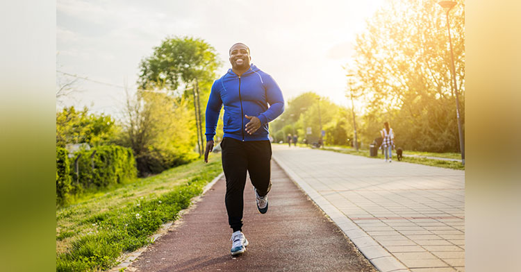 man running in park