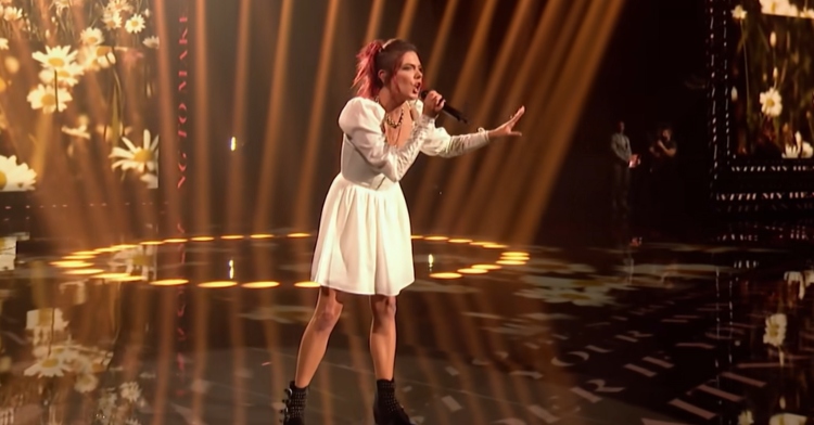 Caly Bevier performing on AGT All-Stars
