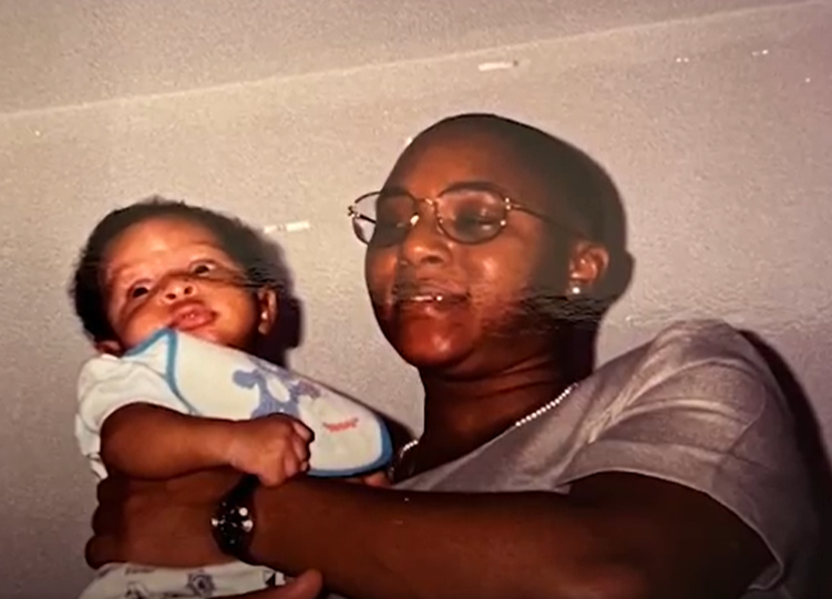 Carolyn Patton holds her infant son Immanuel Patton.