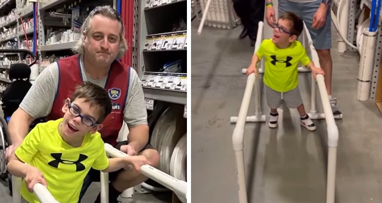 Dave Urban helps William Getty at Lowes