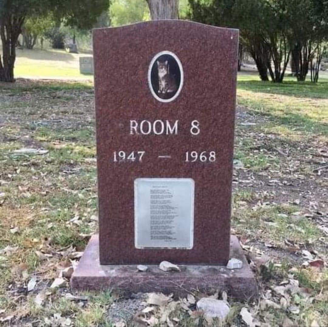 Room 8's grave marker