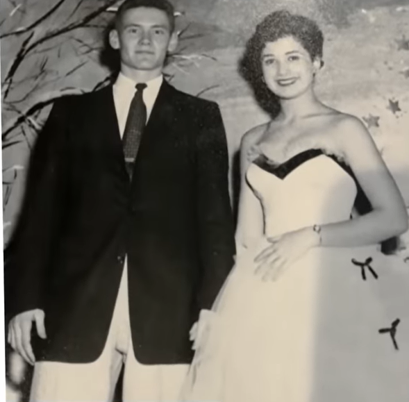 Eddie Lamm and Caroline Reeves at prom in the 1950s.