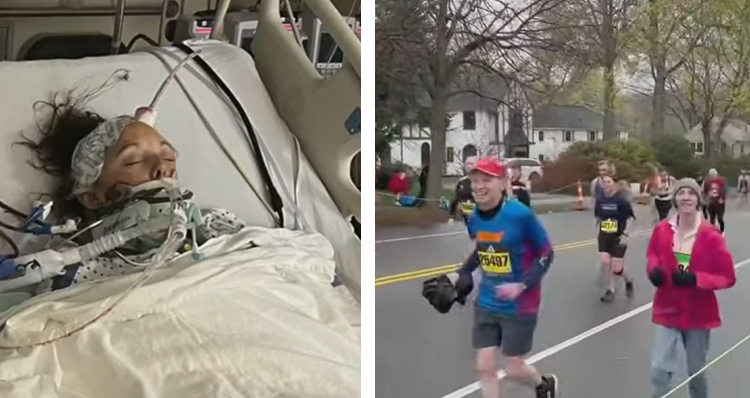 Rachel Foster runs Boston Marathon months after suffering traumatic brain injury.