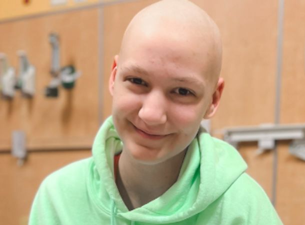 Cancer patient Vivian Eagle during her treatment in Indiana.