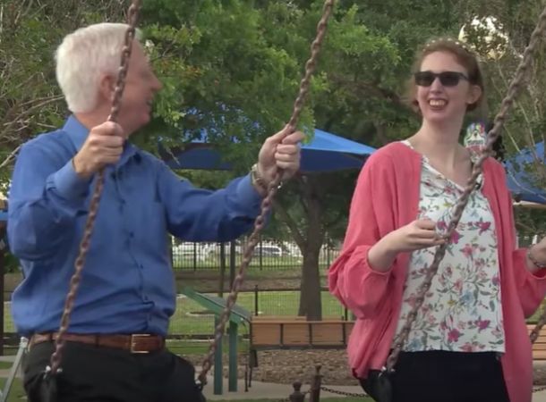 Gordon Hartman and his daughter, Morgan, who inspired Morgan's Wonderland.
