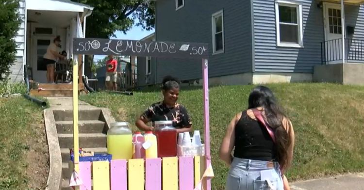 Naivy Bloxson's lemonade stand is very popular in her community.