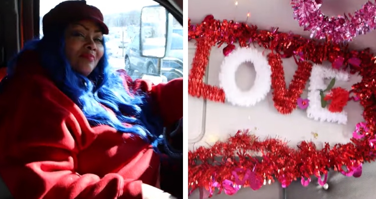 Yvonne Johnson behind the wheel of her Love Bus