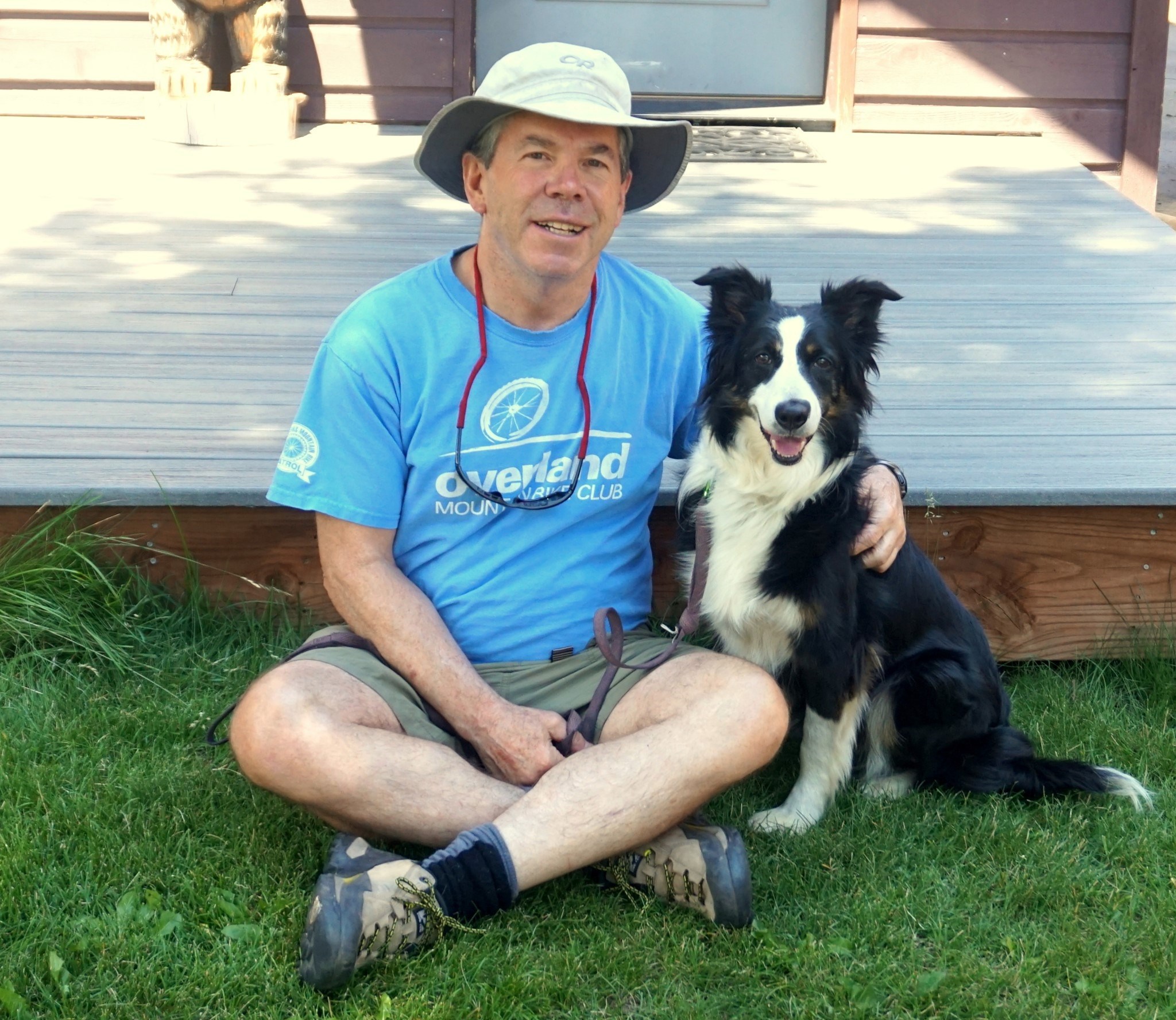 Eric was relieved to be reunited with his border collie. 