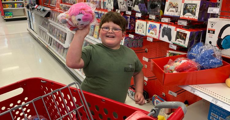 Gabe Lyle got to go on a shopping spree at Target.
