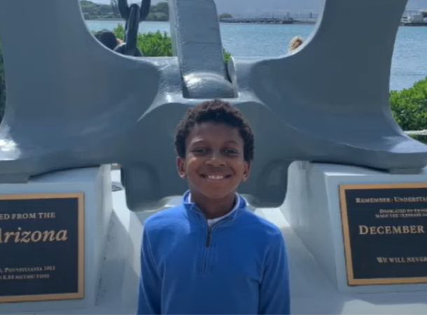 Harrison Johnson was excited to visit the Pearl Harbor National Memorial.