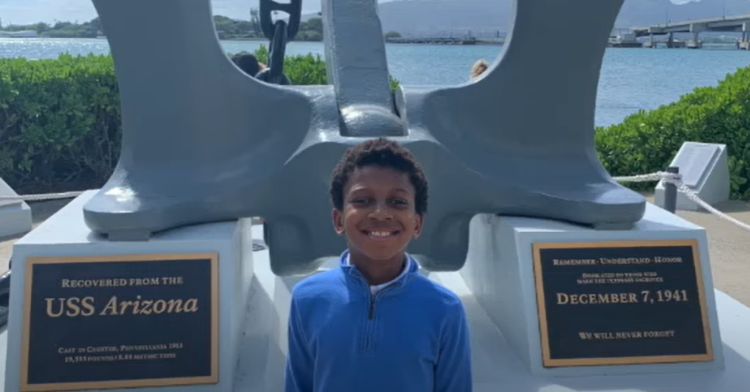 Harrison Johnson was excited to visit the Pearl Harbor National Memorial.