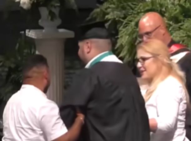 Javier was finally able to walk at his graduation ceremony.