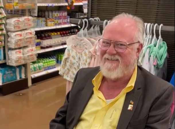 Author Shawn Warner selling his books at a local Kroger.