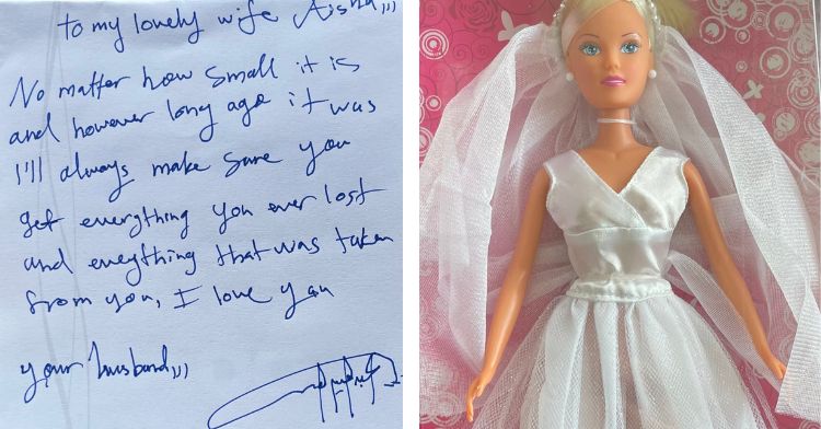 A woman's Barbie was stolen long ago, so her husband replaced it.
