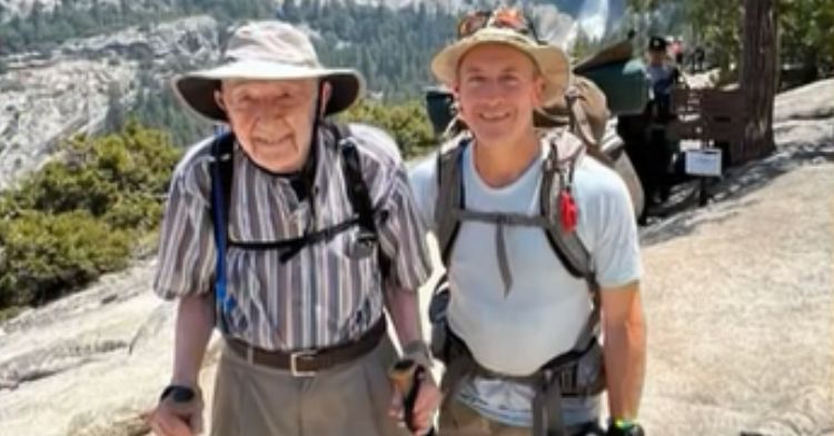 Everett and his son at the end of their life-changing hike.