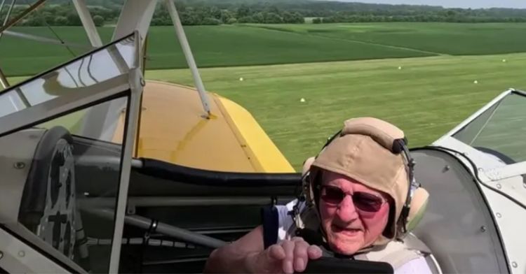 This veteran is 100 years old and thrilled to be back on a plane.