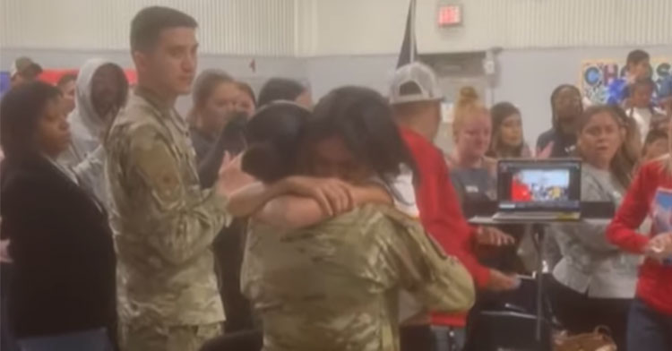 A military mom is reunited with her daughter.