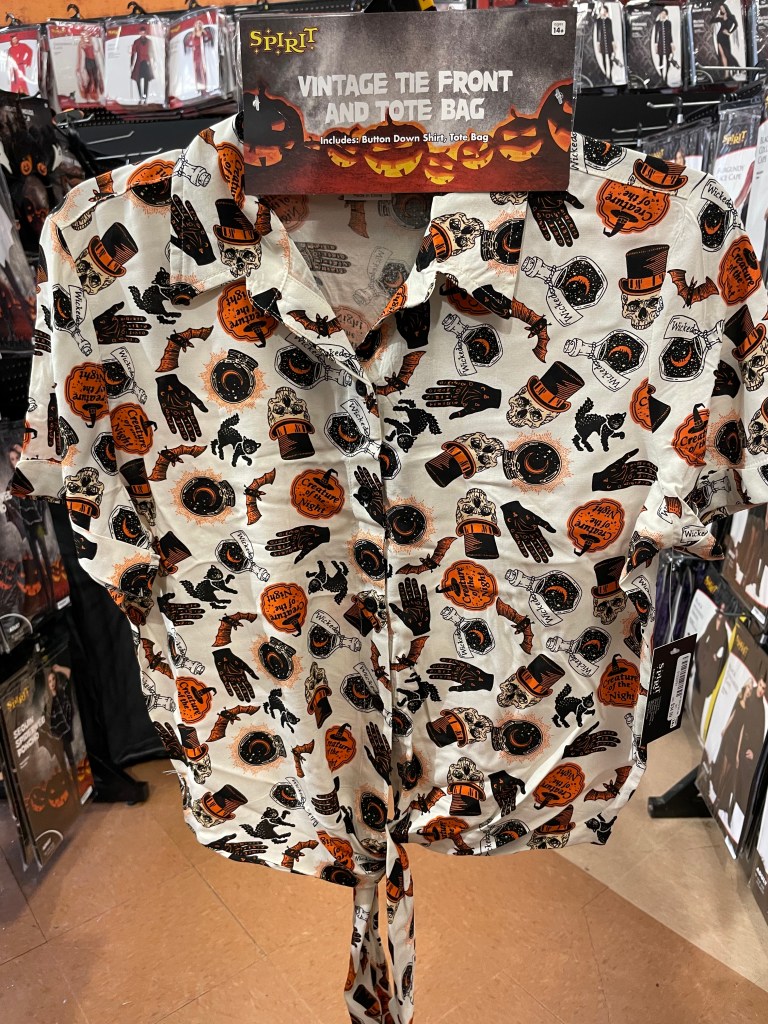 spirit halloween tie front shirt