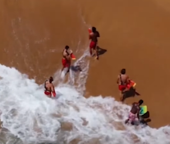 Lifeguards were able to successfully rescue the victim.