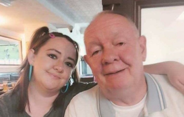 Image shows the message in a bottle sender, Aoife, and her dad, Martin Byrne