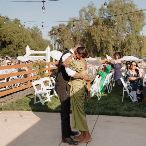 Couple having their first dance.