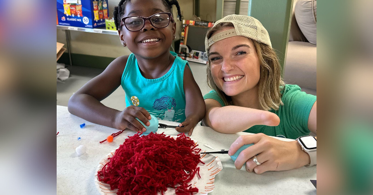 child and counselor pictured