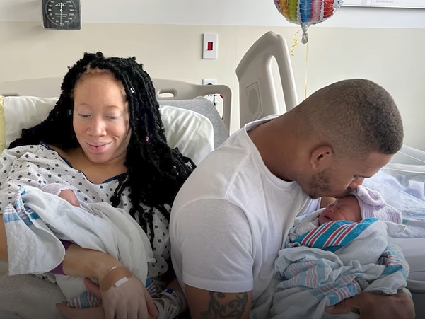 A couple that shares a birthday had a pair of twins on that date.