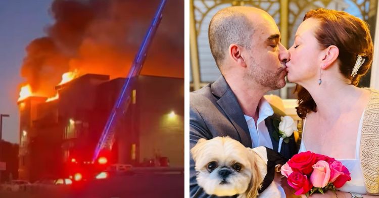 This couple didn't let an apartment fire ruin their wedding.