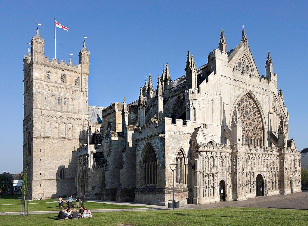 Exterior of the modern-day Exeter Cathedral.
