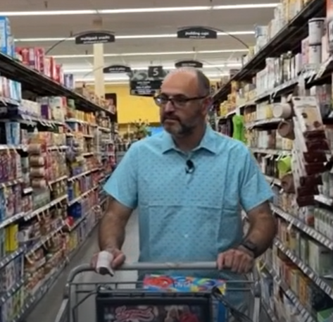 Yevgeny goes grocery shopping for snacks for his students. 