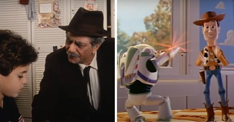 screenshot from the princess bride on the left and toy story on the right