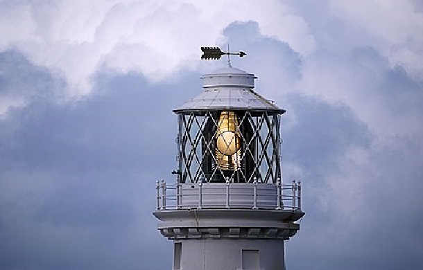The top of a lighthouse.