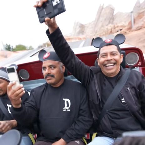 Immigrant workers happy at Disneyland.